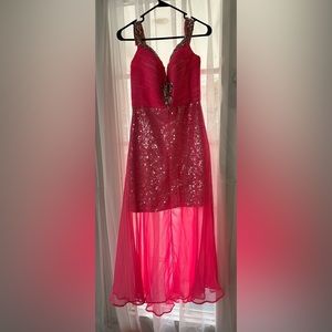 Beautiful hot pink prom dress size 10